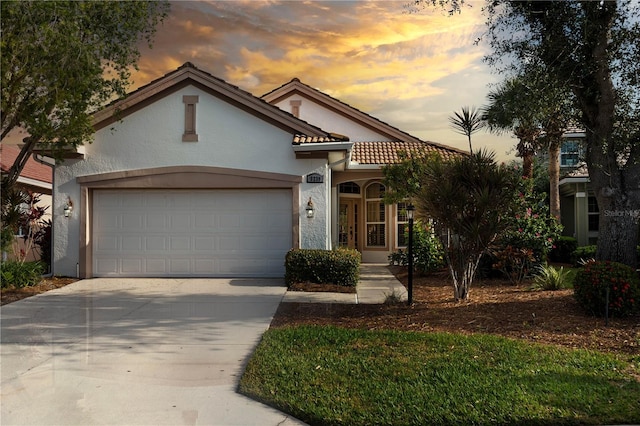 view of front facade with a garage