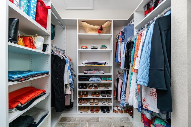 view of walk in closet