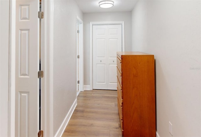 hall featuring light hardwood / wood-style flooring