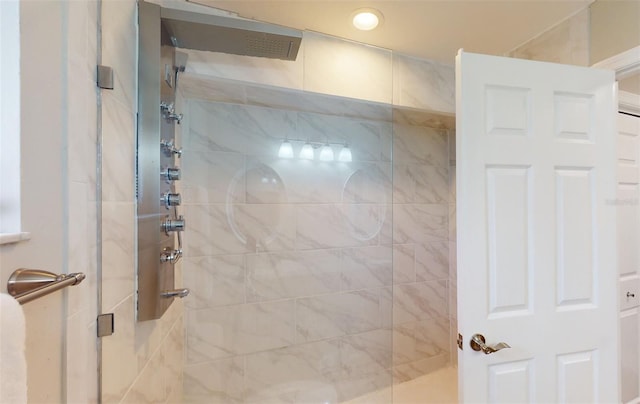 bathroom with an enclosed shower