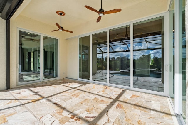 view of patio / terrace featuring ceiling fan