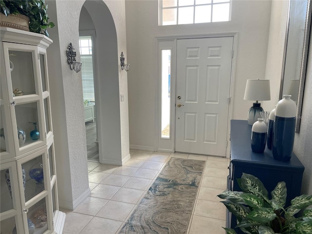 view of tiled foyer entrance