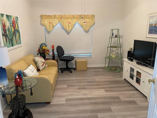 interior space with light wood-type flooring