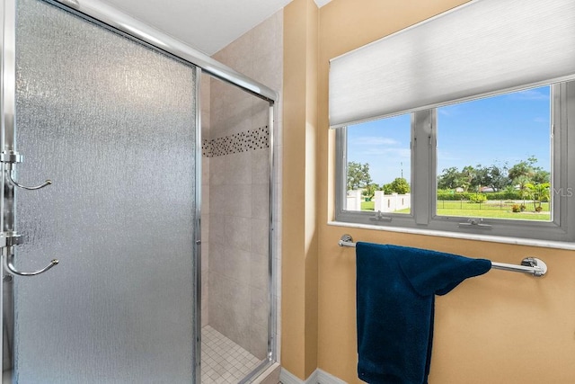 bathroom with an enclosed shower