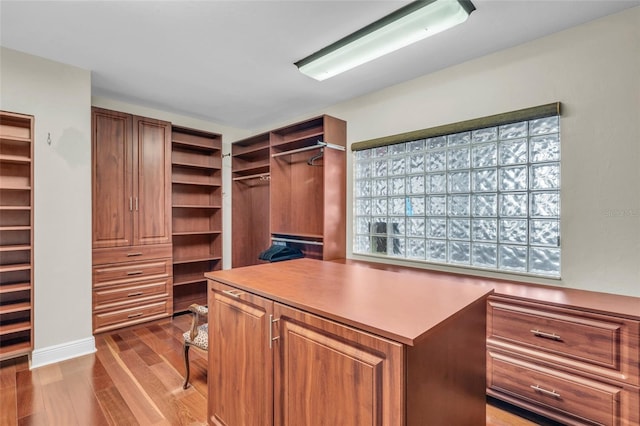 walk in closet featuring light hardwood / wood-style floors