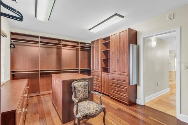 spacious closet featuring hardwood / wood-style floors