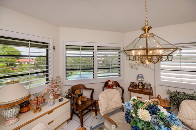 dining space with a notable chandelier and plenty of natural light