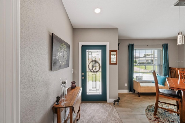 entryway with light wood-type flooring