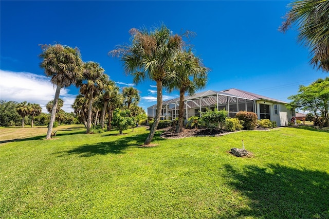 16407 San Edmundo Rd, Punta Gorda, FL 33955 - view of grassy yard featuring a lanai