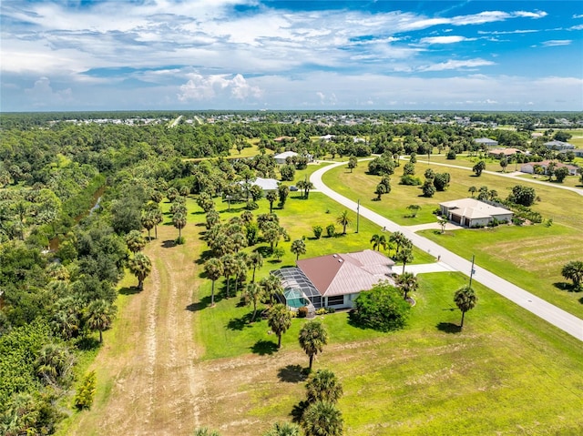 aerial view with a rural view