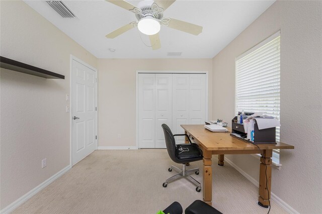 16407 San Edmundo Rd, Punta Gorda, FL 33955 - carpeted office space featuring baseboards and ceiling fan