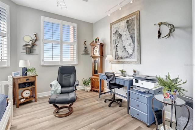 office featuring light hardwood / wood-style floors