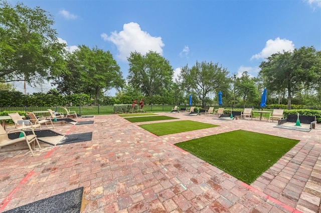 exterior space featuring a patio area and a yard