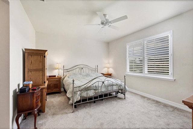 bedroom with carpet and ceiling fan