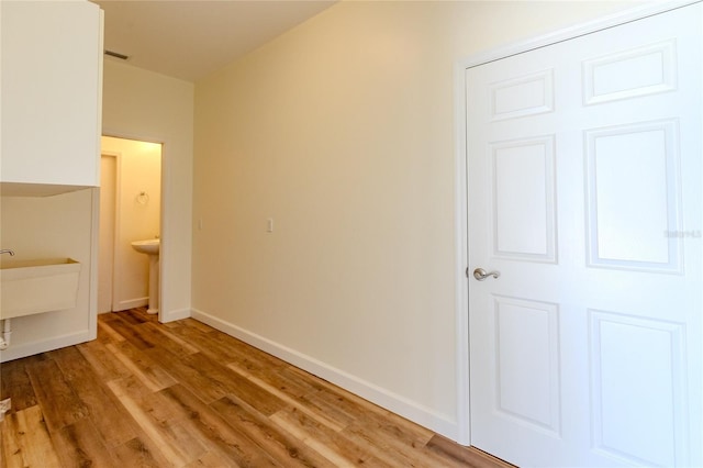 interior space with light hardwood / wood-style flooring