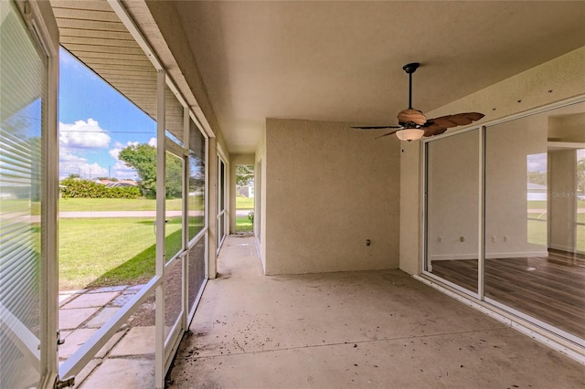 view of patio / terrace with ceiling fan