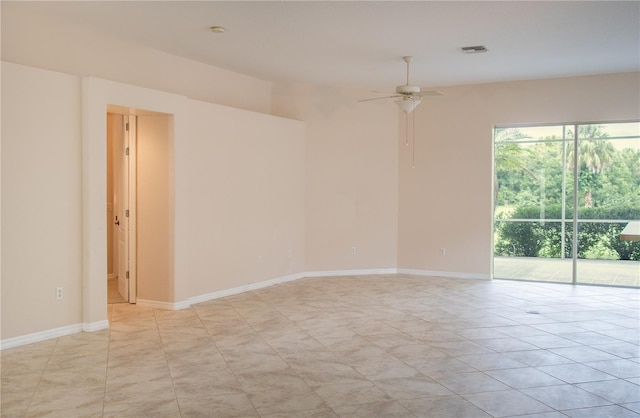 unfurnished room featuring ceiling fan