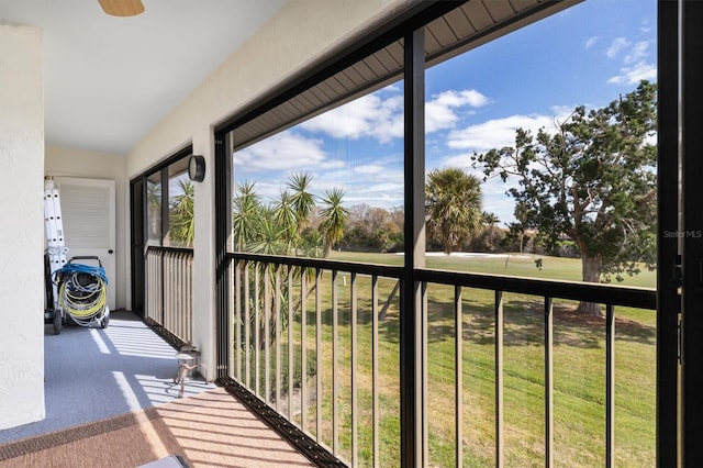 view of unfurnished sunroom