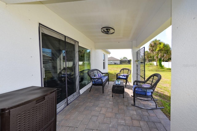 view of patio featuring outdoor lounge area