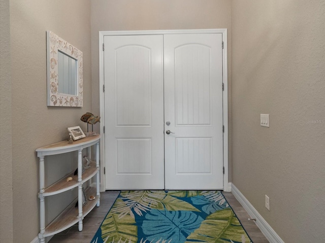 foyer featuring dark hardwood / wood-style flooring