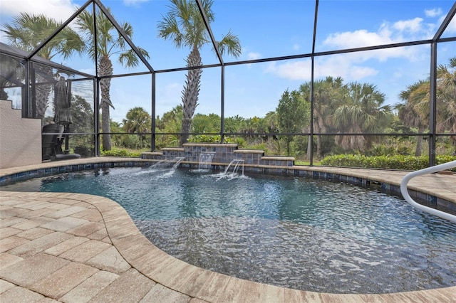 pool featuring a patio area and a lanai