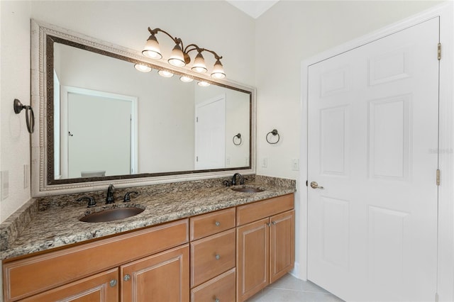 bathroom featuring vanity and tile patterned floors