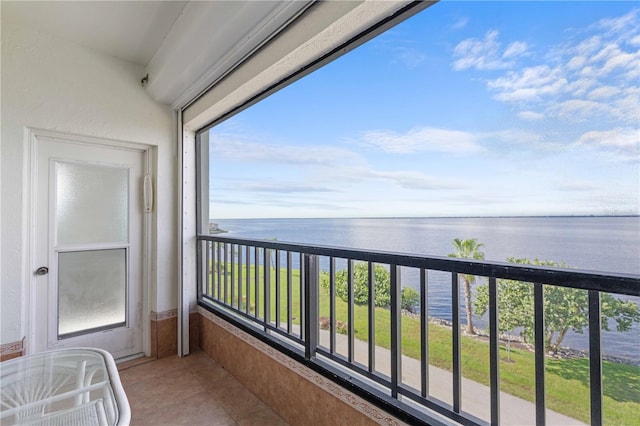 balcony with a water view