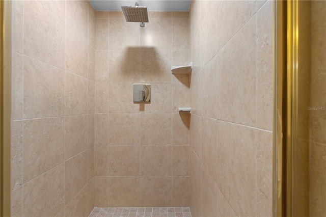 bathroom with tiled shower