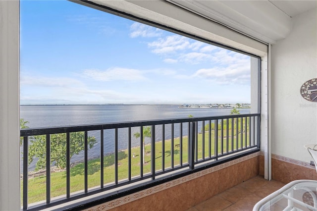 balcony with a water view