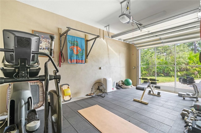 workout area with plenty of natural light