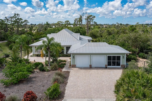 view of front of house with a garage