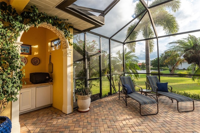 view of sunroom