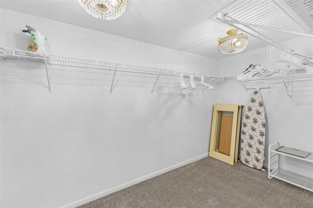 2532 Estero Blvd Unit 607, Fort Myers Beach, FL 33931 - spacious closet with carpet floors and a chandelier