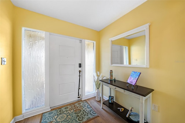 entrance foyer featuring hardwood / wood-style flooring