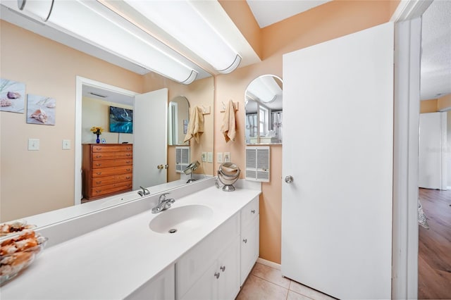 bathroom featuring vanity and tile patterned floors