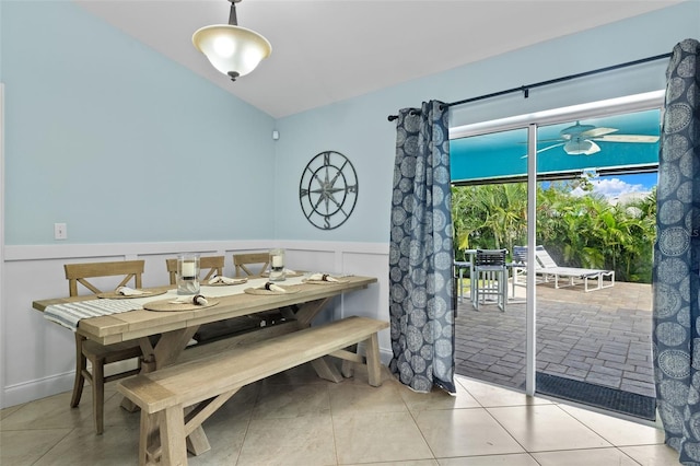 view of tiled dining area