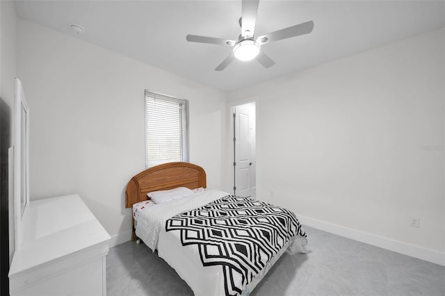 bedroom with ceiling fan