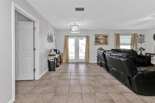 interior space with french doors