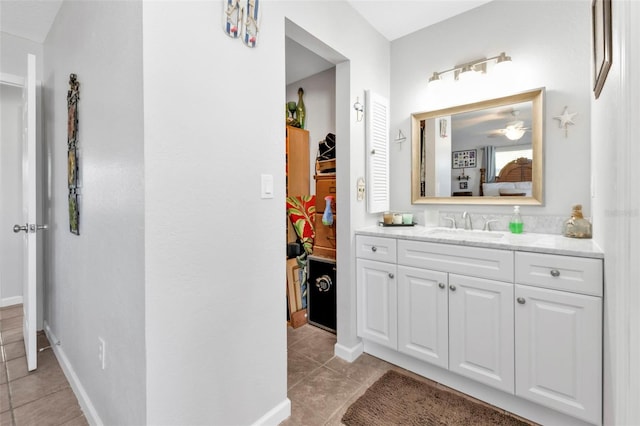 bathroom featuring vanity and tile patterned floors