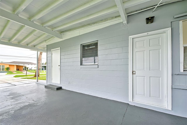 view of garage