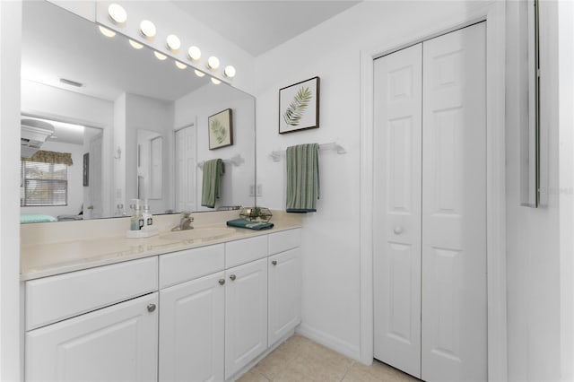 bathroom featuring vanity and tile patterned floors