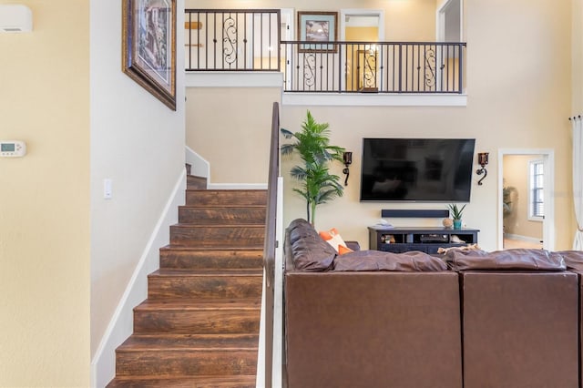 living room with wood-type flooring