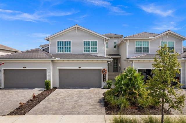 view of front of house with a garage