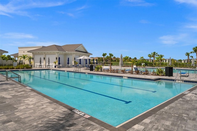 view of pool featuring a patio