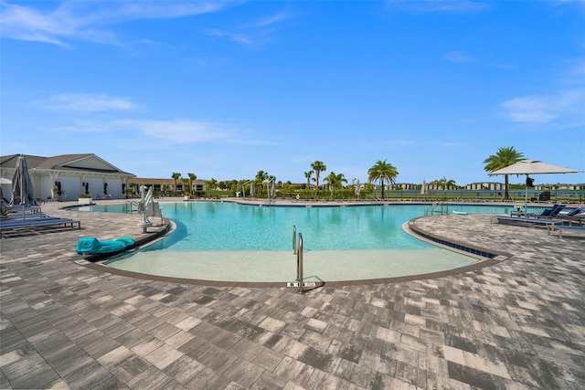 view of pool with a patio