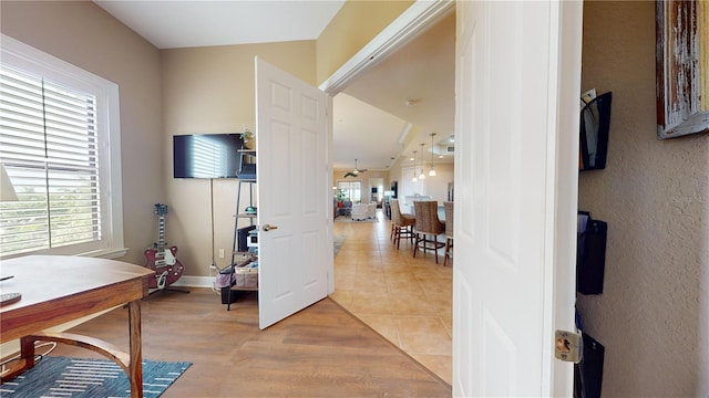 entrance foyer with light wood-type flooring