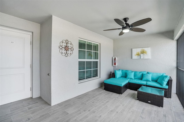 view of patio / terrace with a ceiling fan