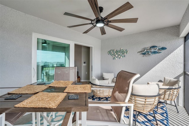 view of patio with ceiling fan