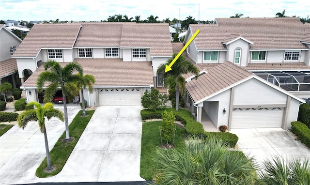 view of front facade with a garage