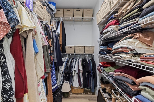 spacious closet with wood-type flooring